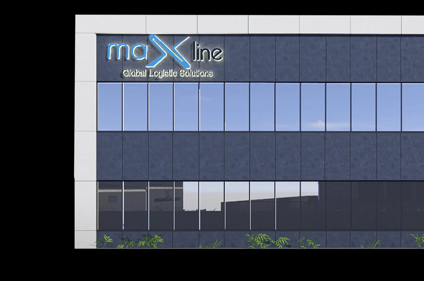 Maxline Global’s secure warehouse facility with racked storage and forklift operations