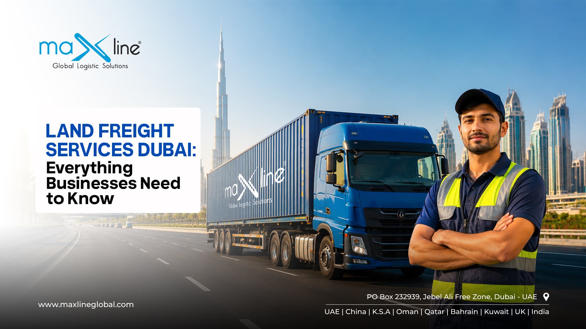 Illustration for article: Land Freight Services Dubai | Reliable Road Logistics | Maxline Global