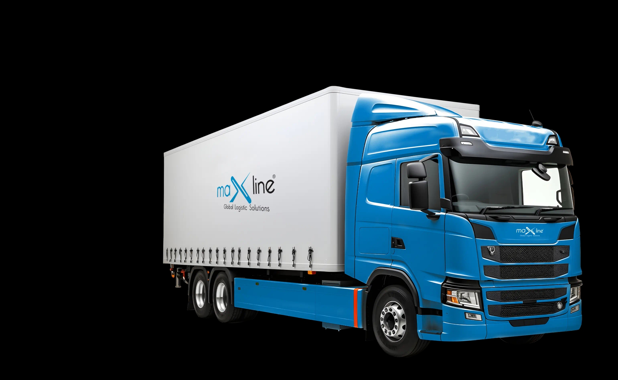 Cargo truck representing Maxline Global's road freight capabilities